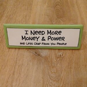 Lime Green and White Humorous Desk Accent